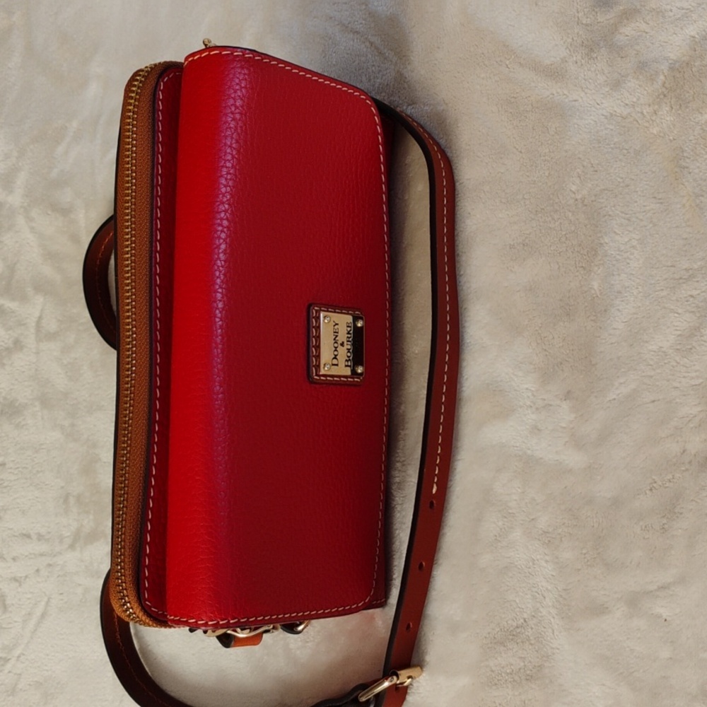 Dooney & Bourke  Red & Brown Crossbody Wallet